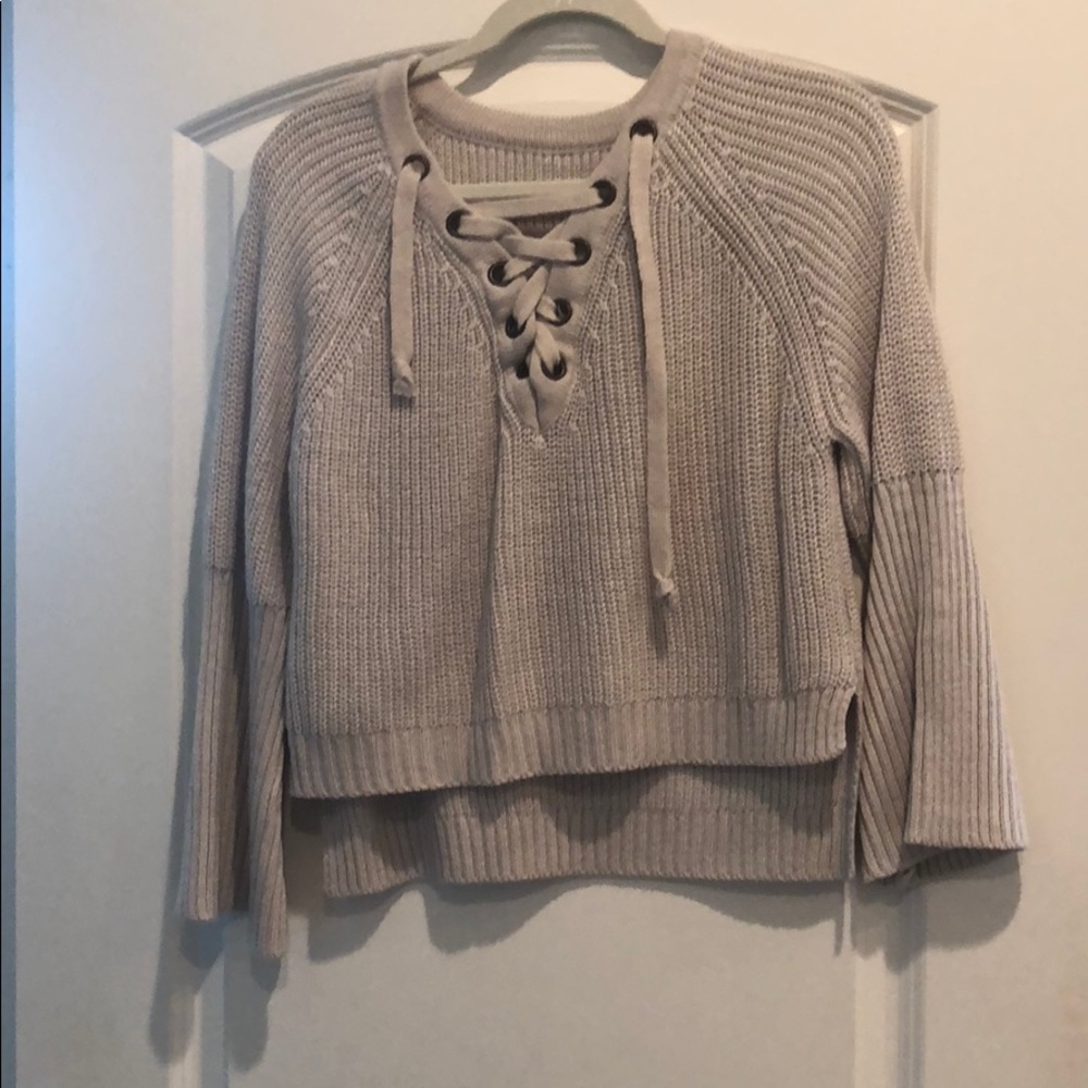Lace up sweater